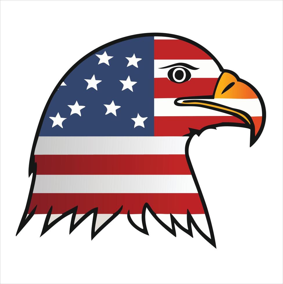 American bald eagle head patriotic design vector