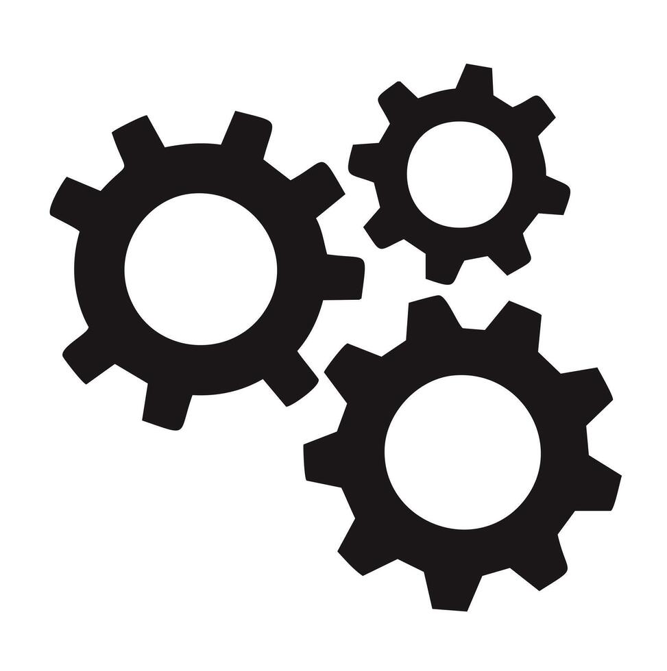 Interlocking gears teamwork collaboration mechanism icon vector
