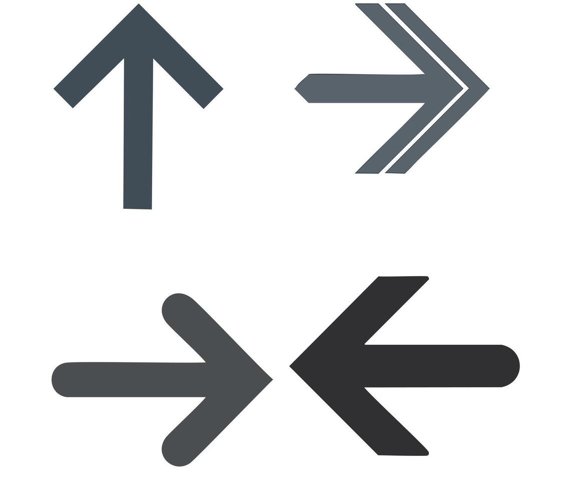 Collection of simple directional arrows up right left vector