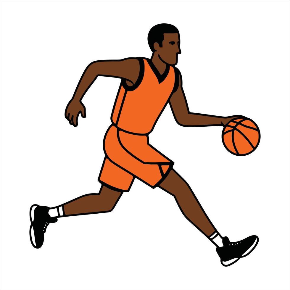 Animated Basketball Star in Motion - Fun Sports Illustration vector