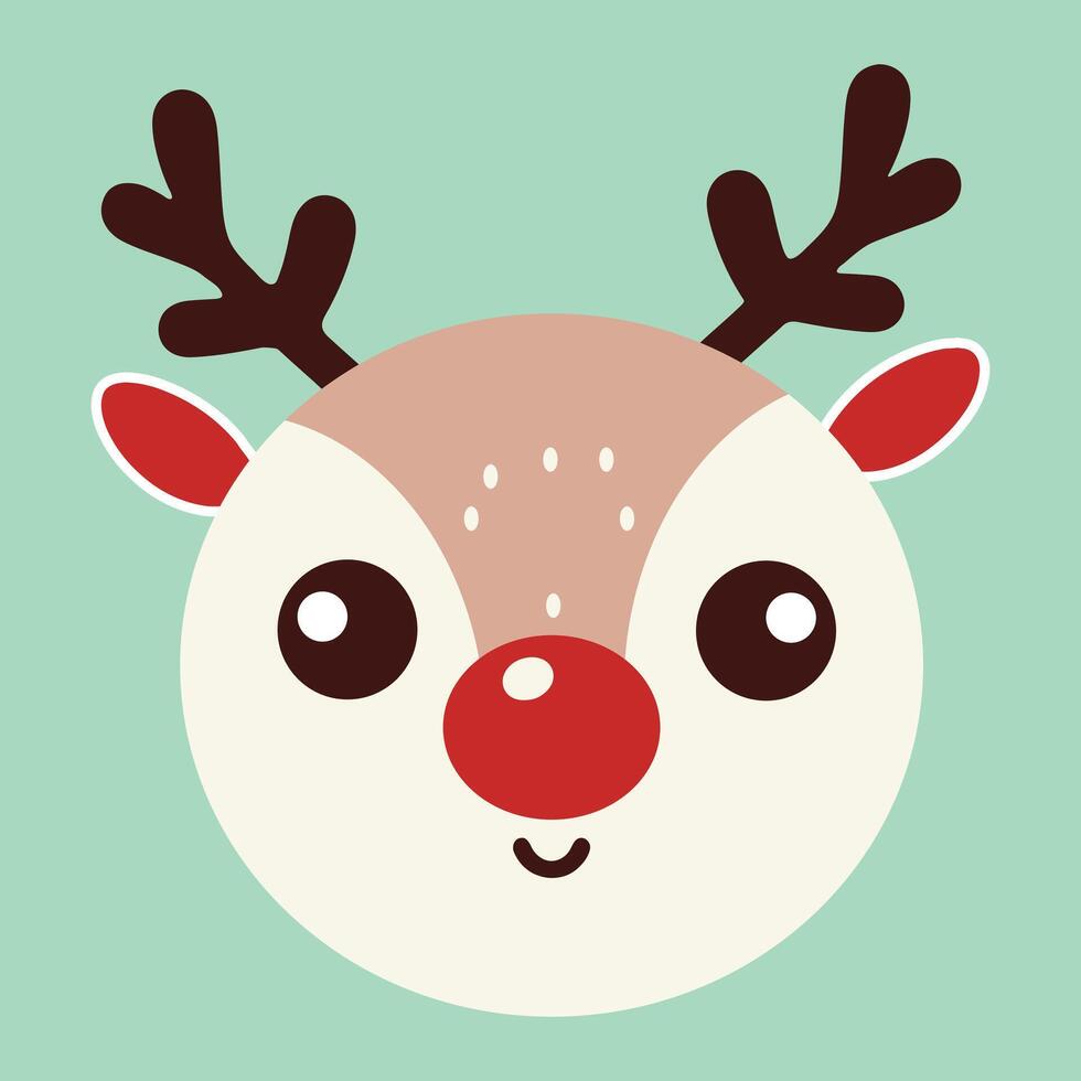 A cartoon reindeer head illustration design vector