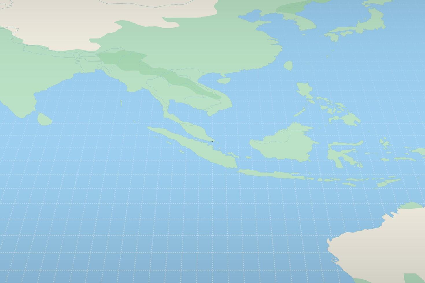 Singapore highlighted on a detailed map, geographic location of Singapore. vector