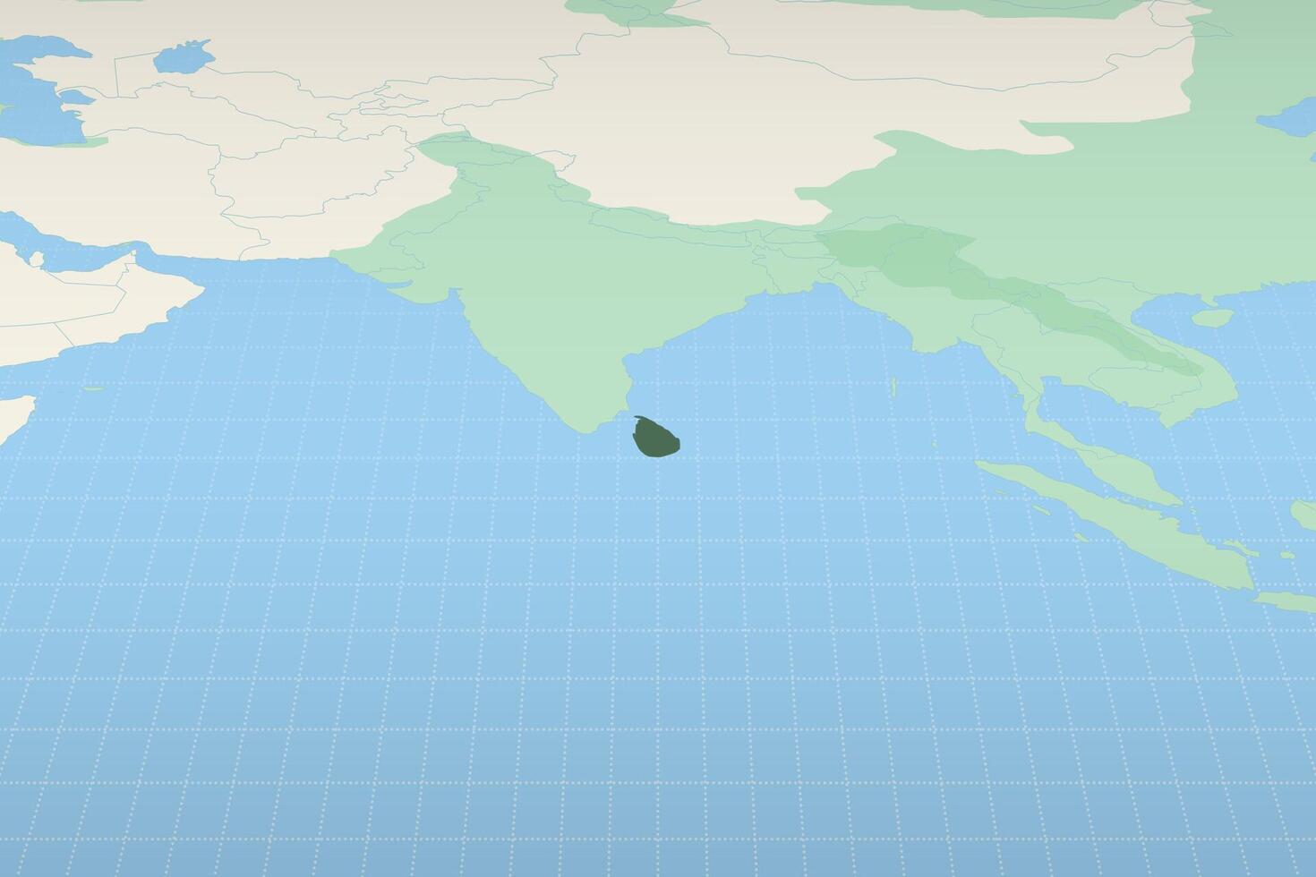 Sri Lanka highlighted on a detailed map, geographic location of Sri Lanka. vector