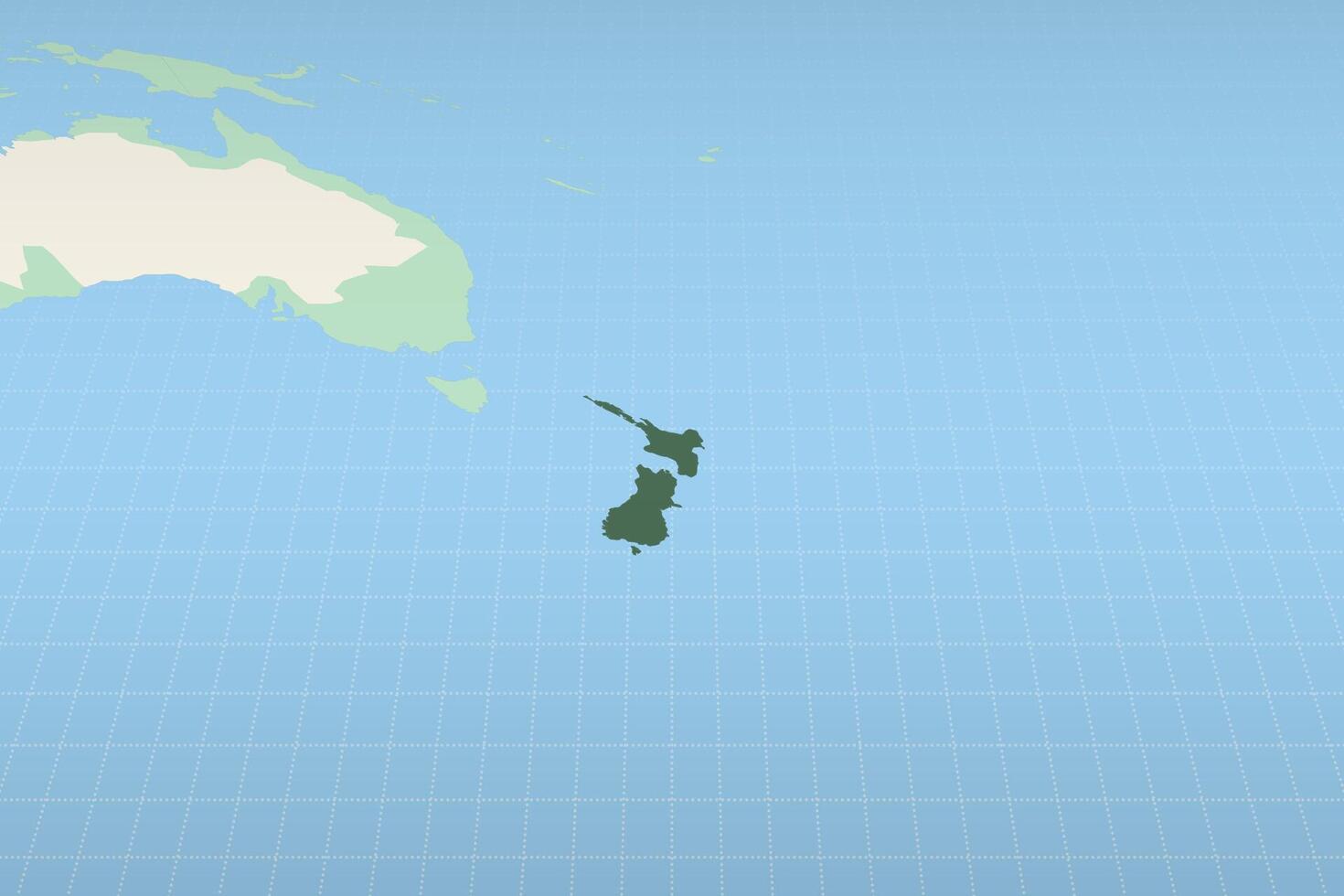 New Zealand highlighted on a detailed map, geographic location of New Zealand. vector
