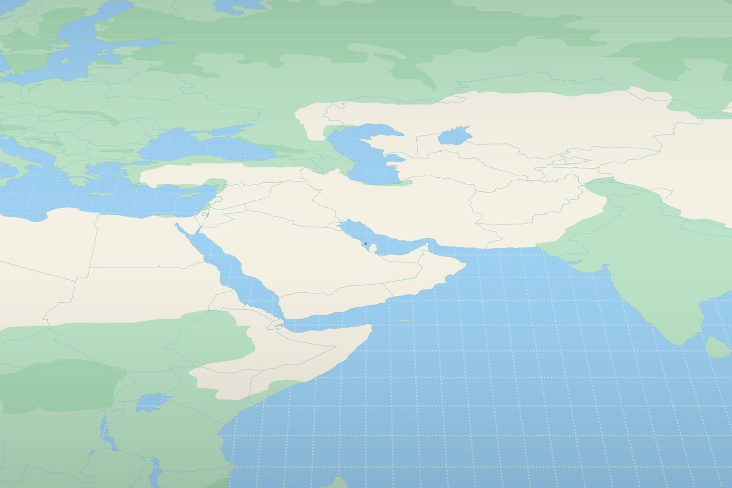 Bahrain highlighted on a detailed map, geographic location of Bahrain. vector