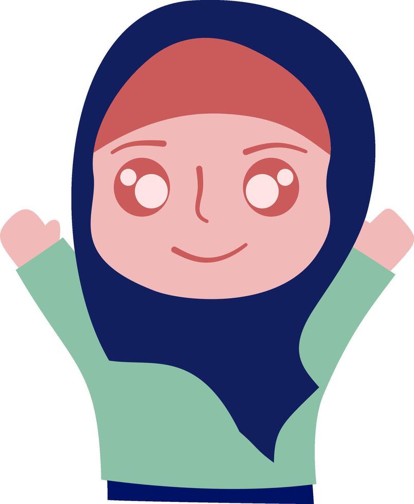 A cartoon woman wearing a hijab vector