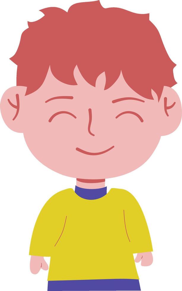 A cartoon boy with red hair and a yellow shirt vector