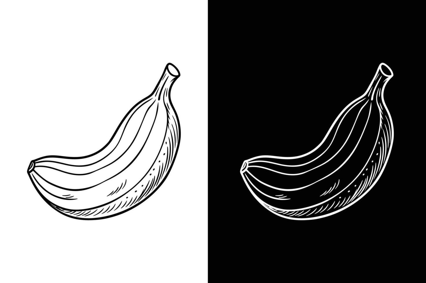 Banana icon Black and white logo design vector