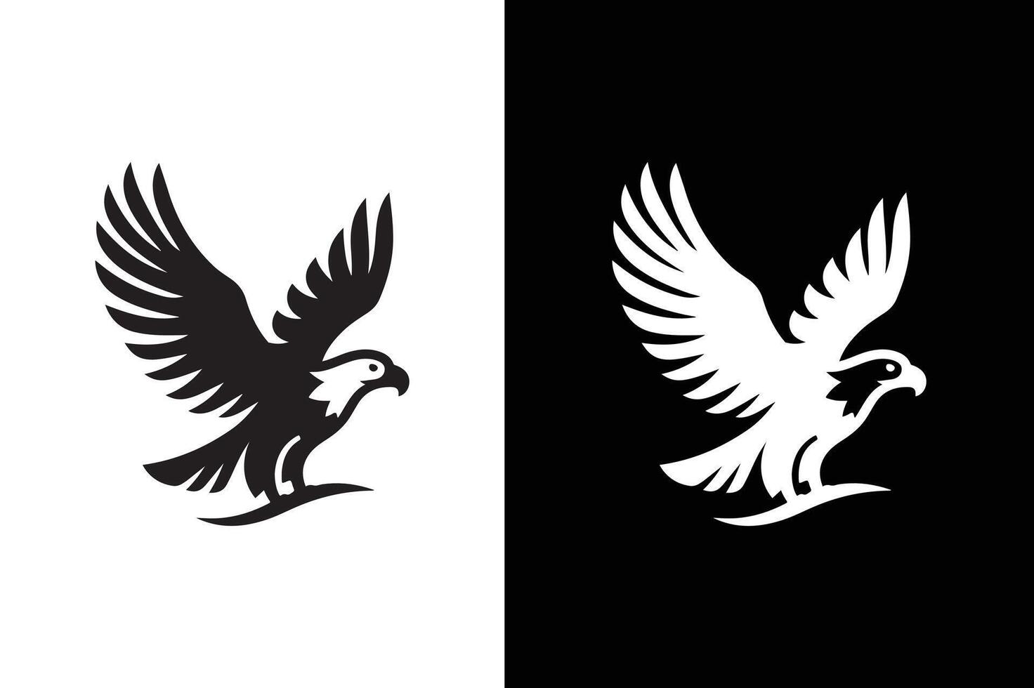 eagle icon silhouette illustration design white black vector