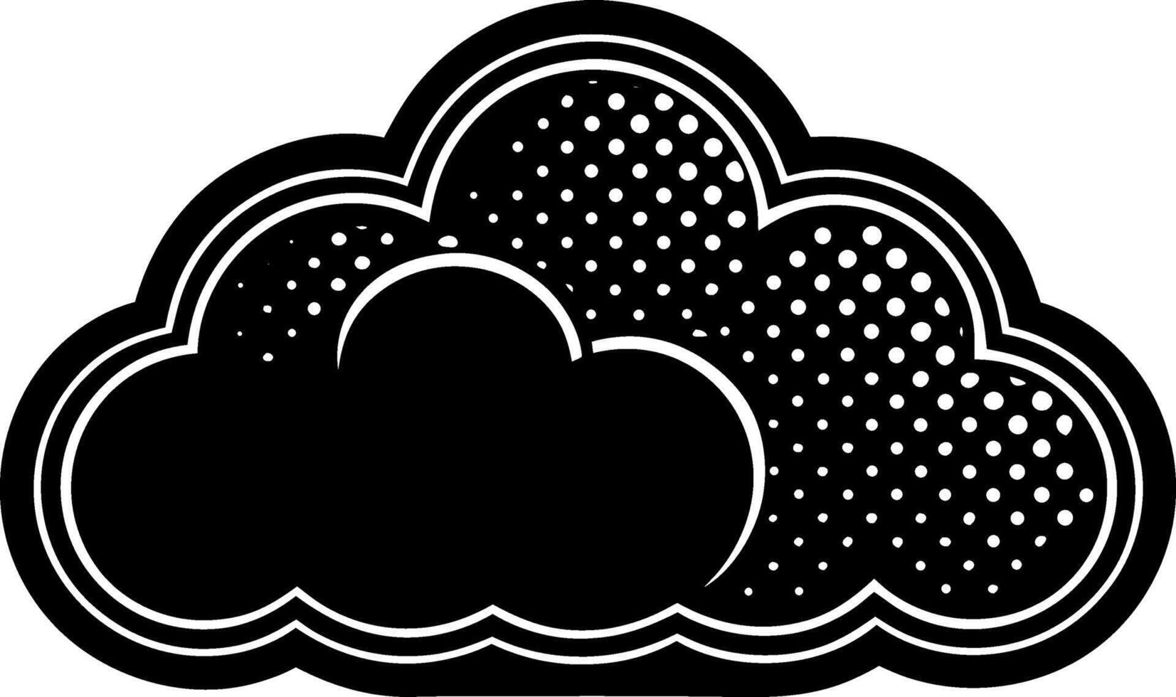 a black and white cloud with dots on it vector