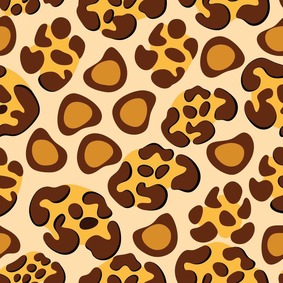 Seamless orange and brown leopard skin pattern design ideal for textiles, wallpapers and fashion vector