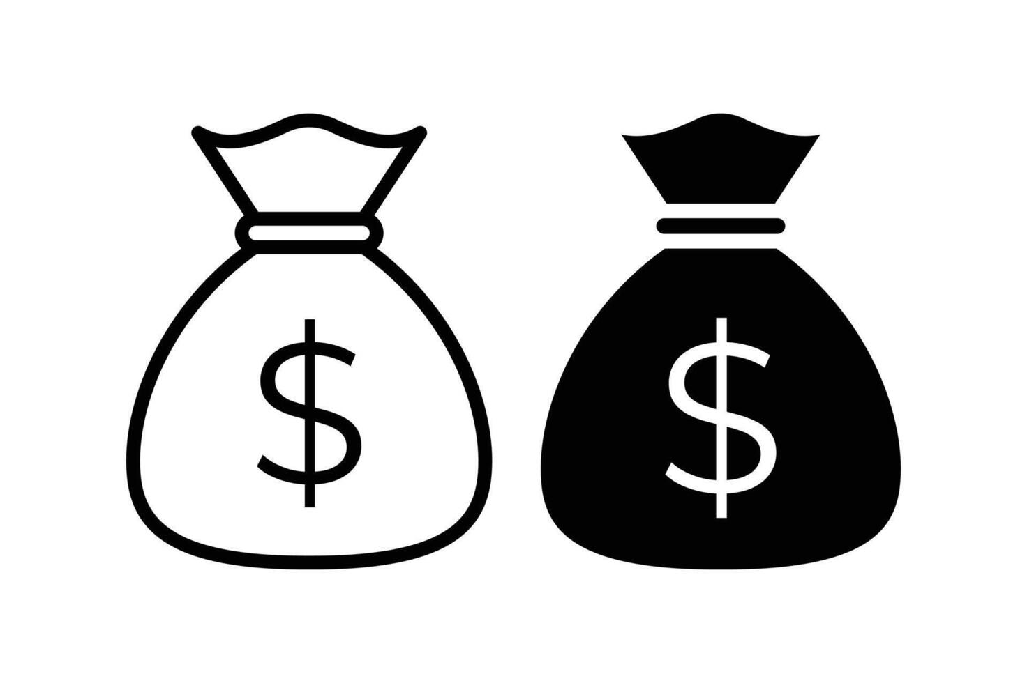 Money bag with dollar icon vector