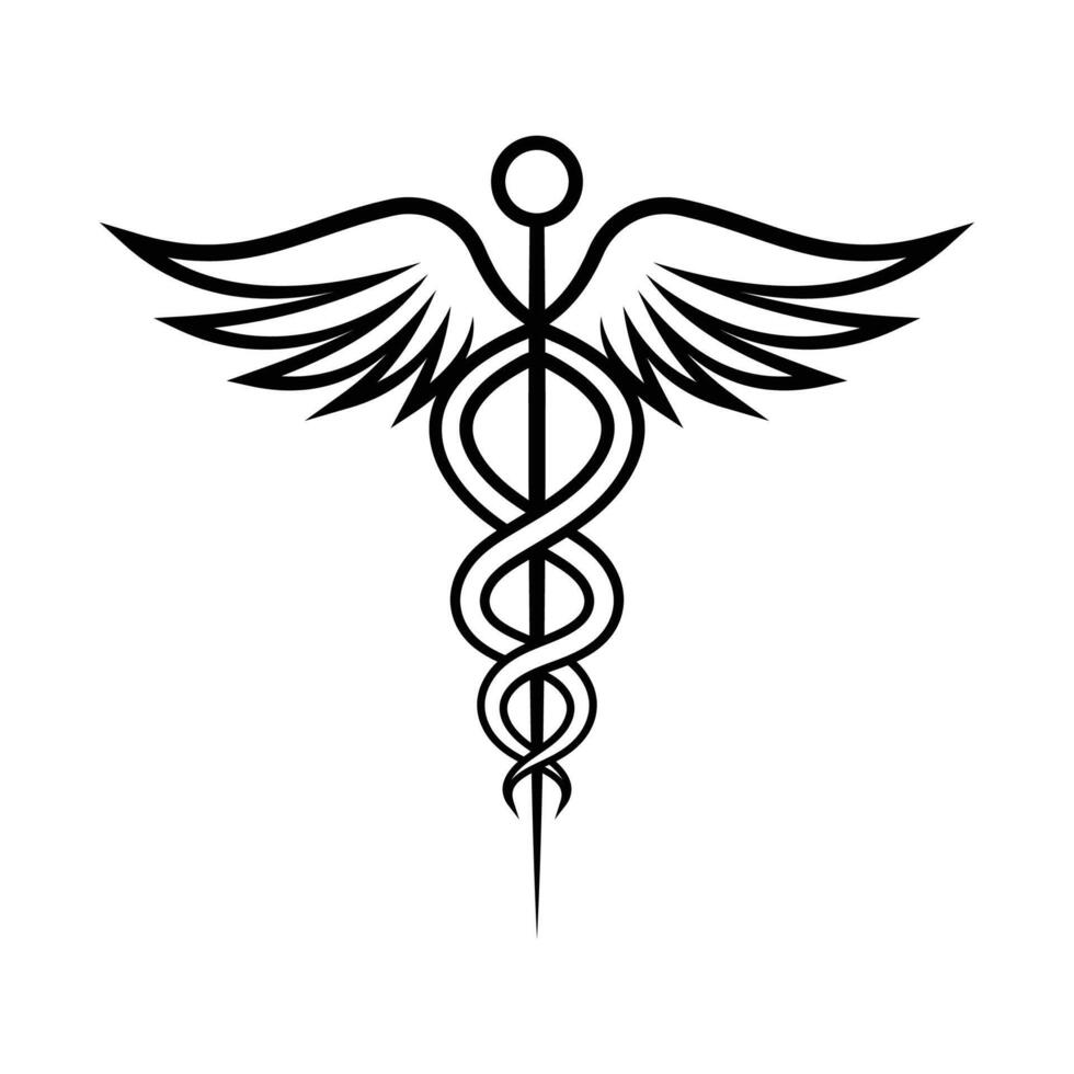 Caduceus Symbol and Medical Symbol Icon vector