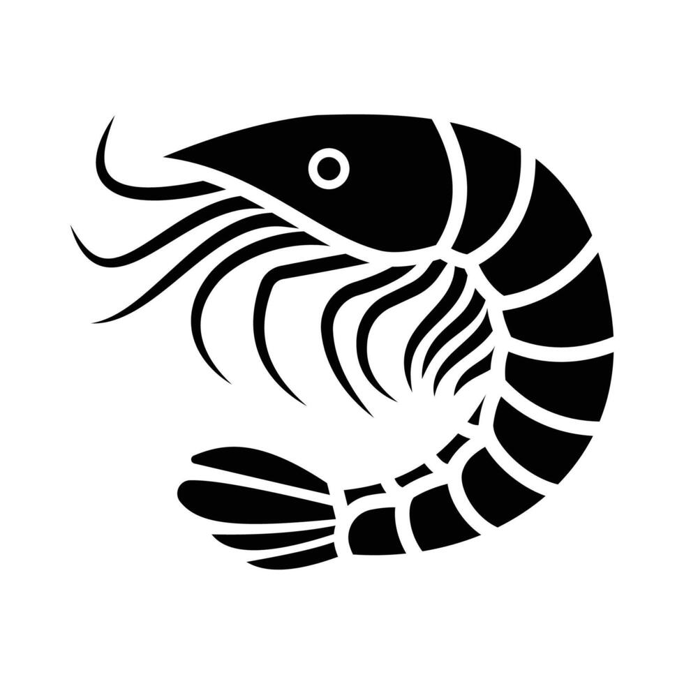 shrimp silhouette art vector