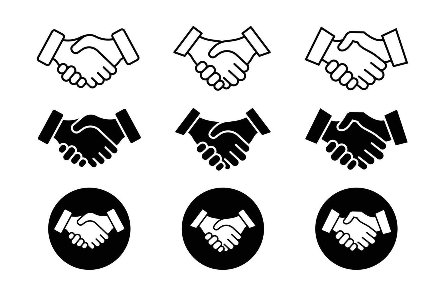 Business Handshake icon set vector