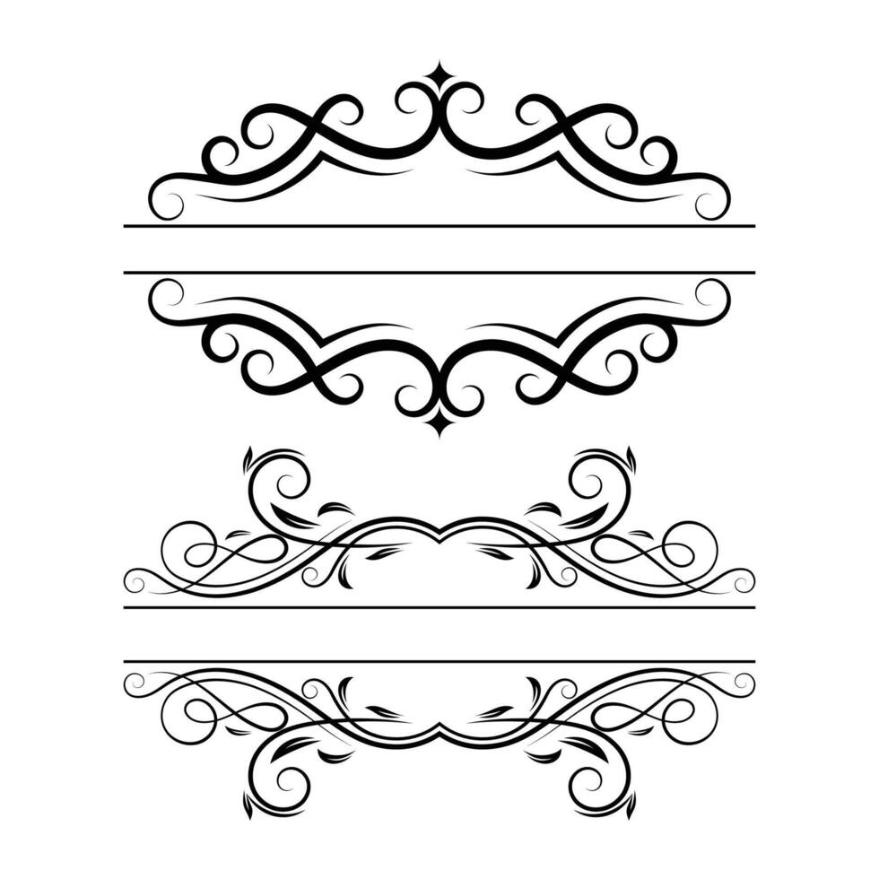 Calligraphic text divider frame design vector