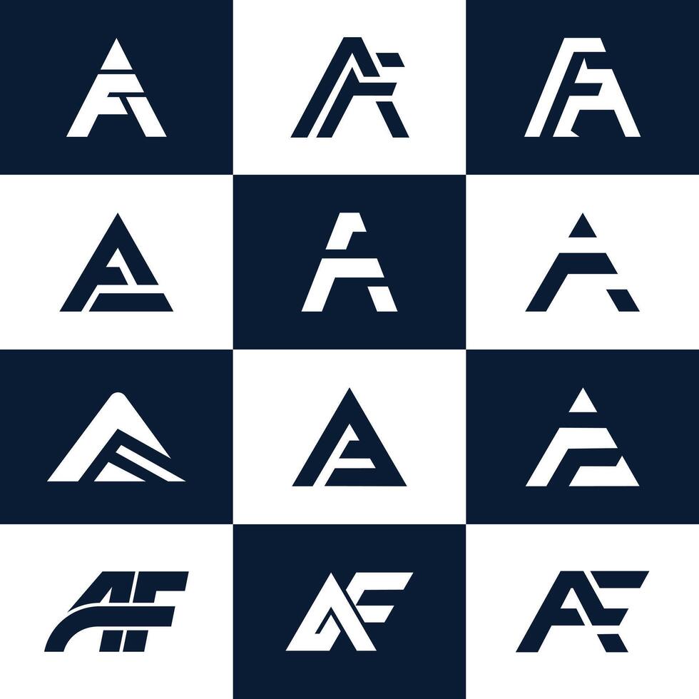 AF FA Letter Logo Bundle Set Modern Monogram Initial Design Collection vector