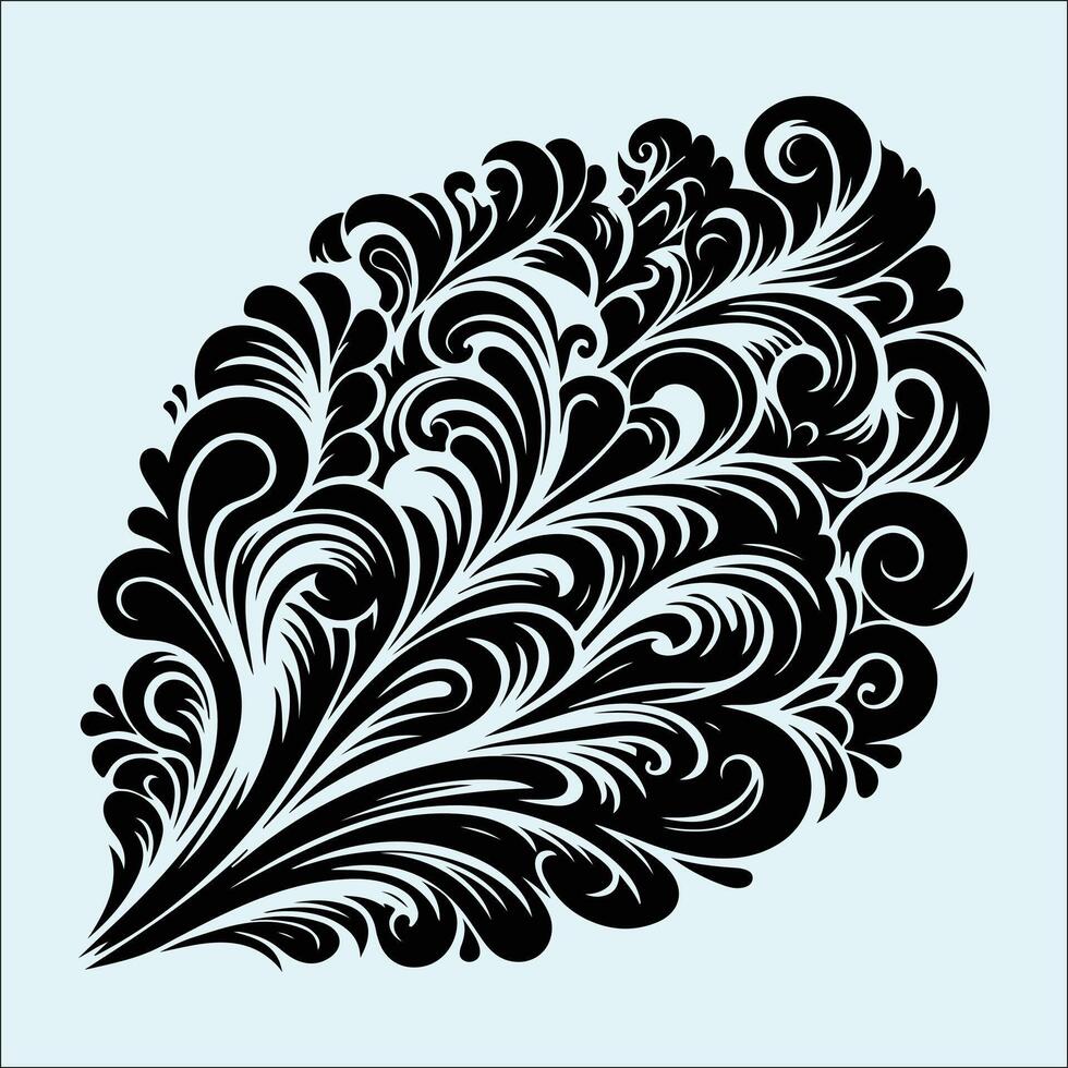 Organic lettuce silhouette with curled leaf shape in black vector