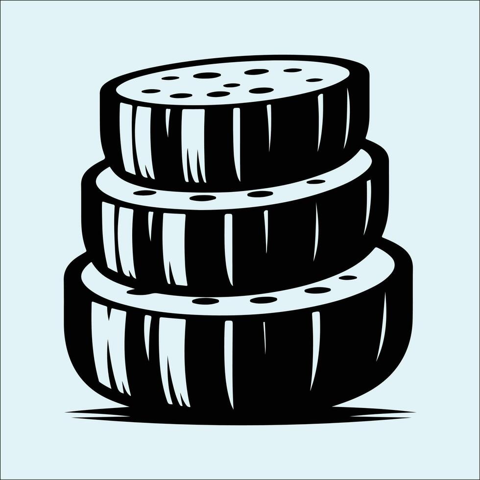 Simple Zucchini Shape in Black Silhouette vector