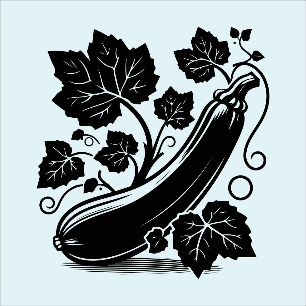 Clean Silhouette of a Zucchini Vegetable vector