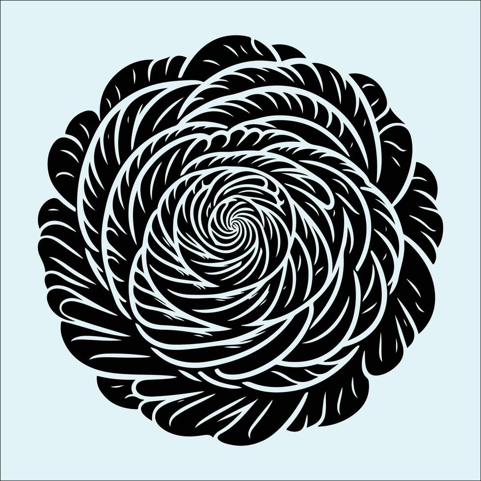 Minimal lettuce silhouette in black for food design vector