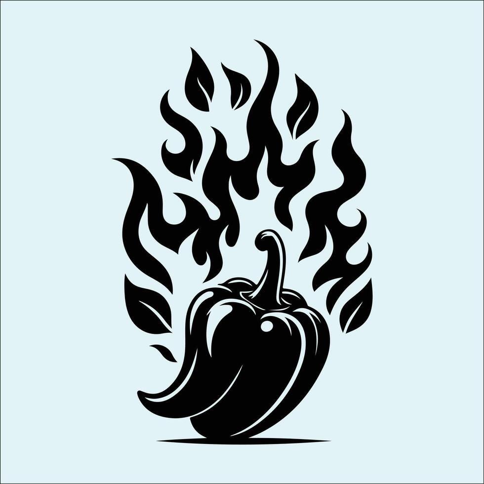 Hot Pepper Outline in Black for Herb and Spice Illustrations vector