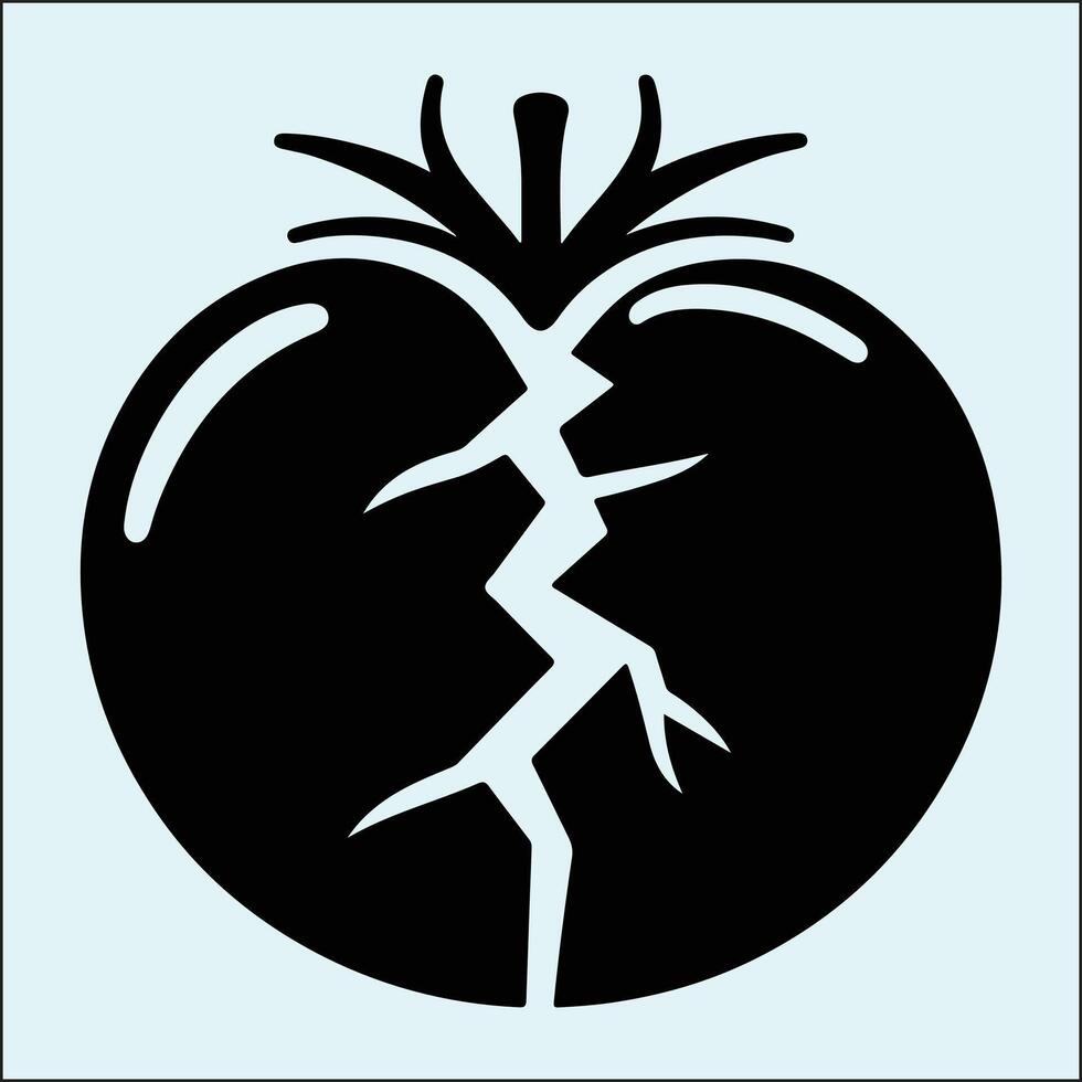 Simple Tomato Vegetable Silhouette Clipart vector