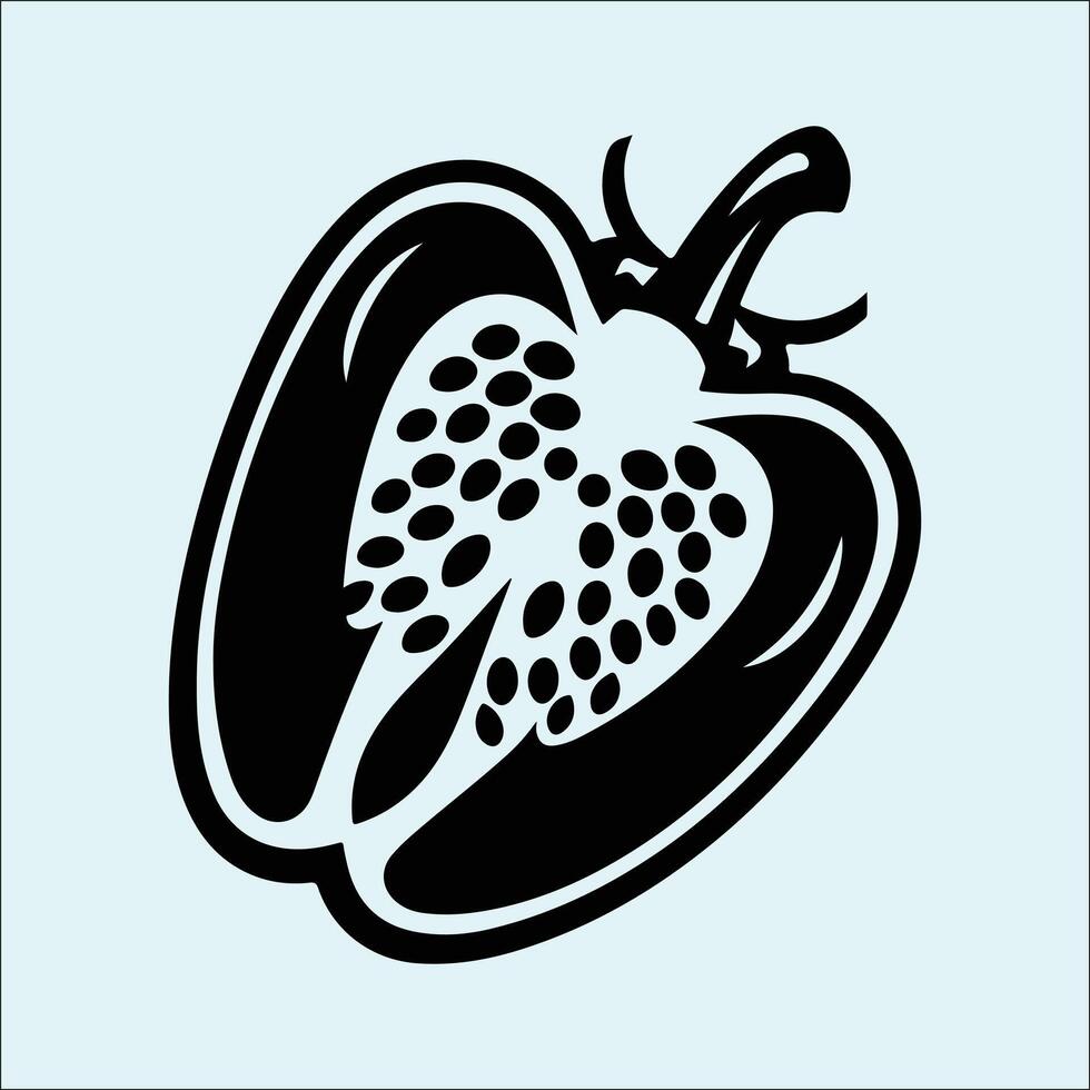Spicy Hot Pepper Silhouette in Black Color for Cooking and Culinary Designs vector