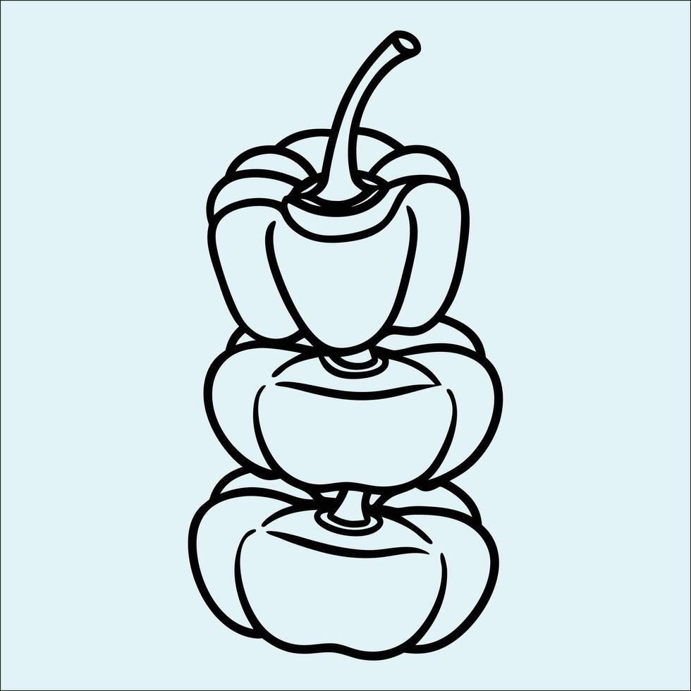 Whole Pepper Silhouette Illustration for Culinary and Garden Themes vector