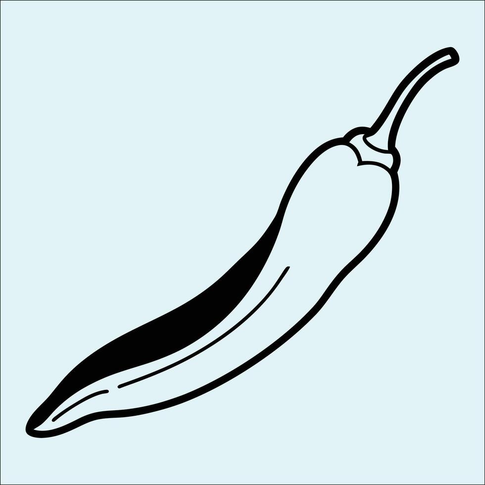 Simple Black Pepper Vegetable Silhouette for Culinary, Garden, and Healthy Living Concepts vector