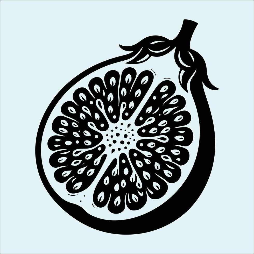 Flat Black Eggplant Vegetable Shape for Farming Concepts vector
