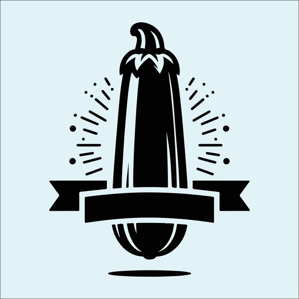 Isolated Zucchini Vegetable Black Outline vector