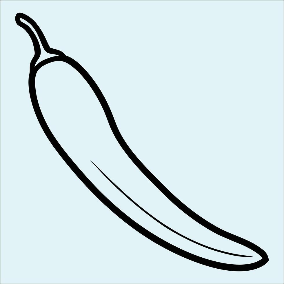 Black Silhouette of Fresh Pepper for Cooking and Nature Themes vector