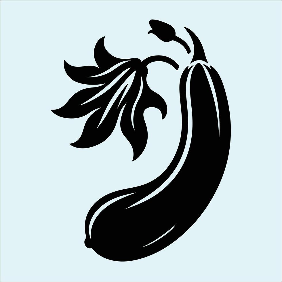 Black Zucchini Vegetable Graphic Outline vector