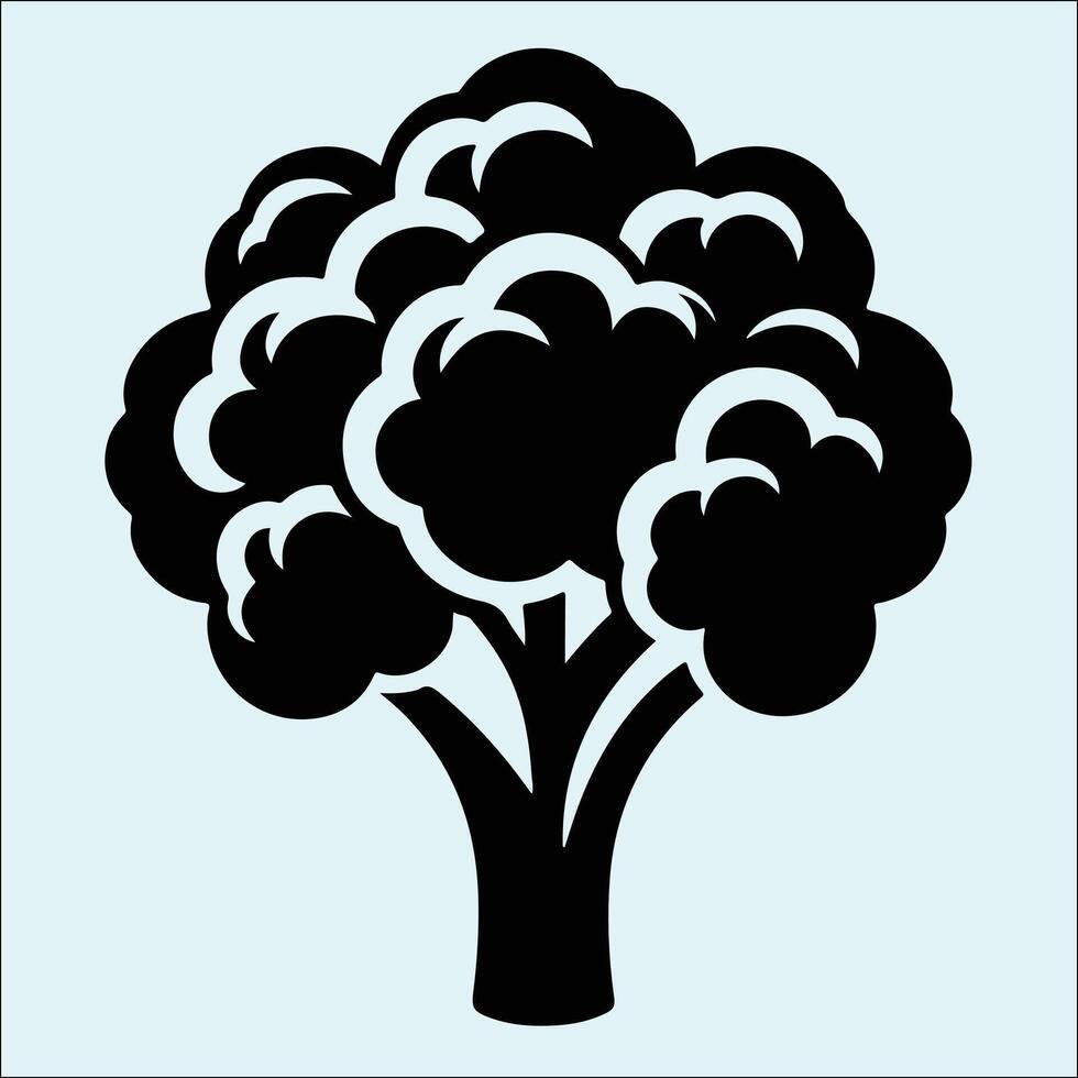 Cauliflower Silhouette for Kitchen and Recipe Use vector