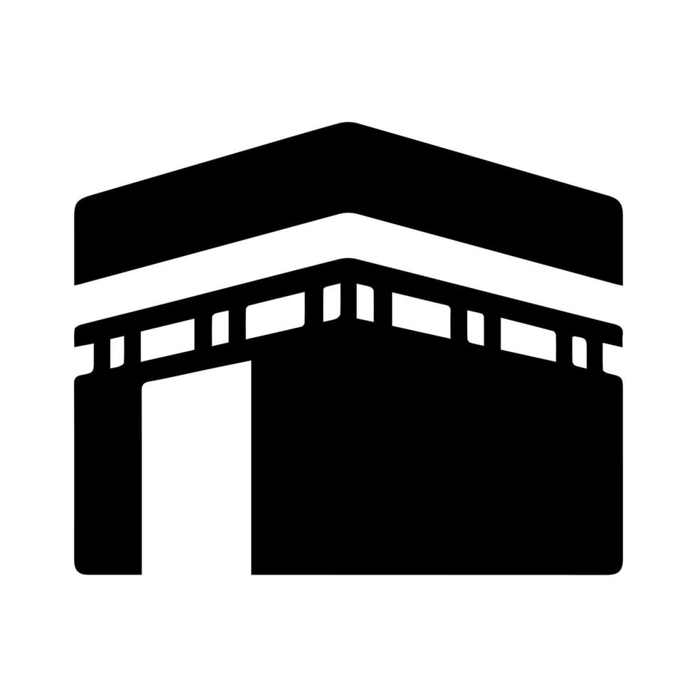 Kaaba black icon on white background vector