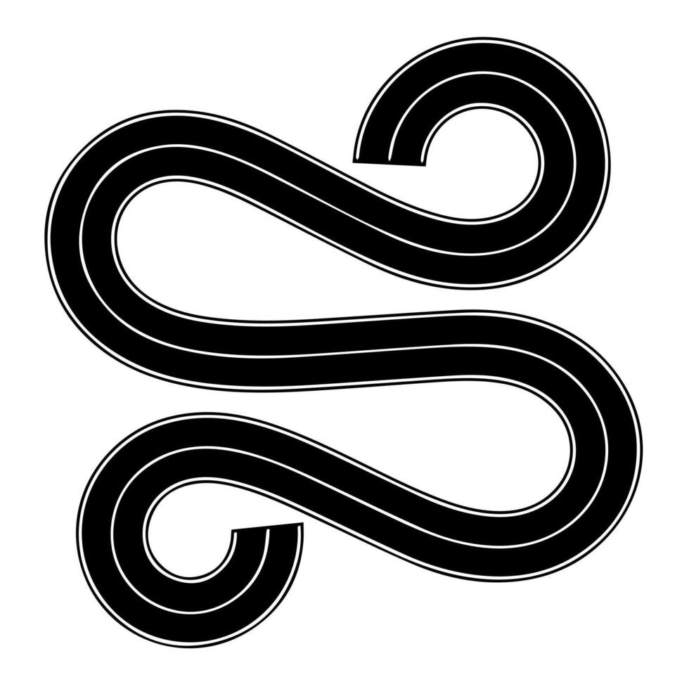 A black and white logo of a spiral vector