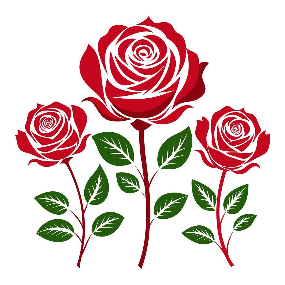 Red roses design vector