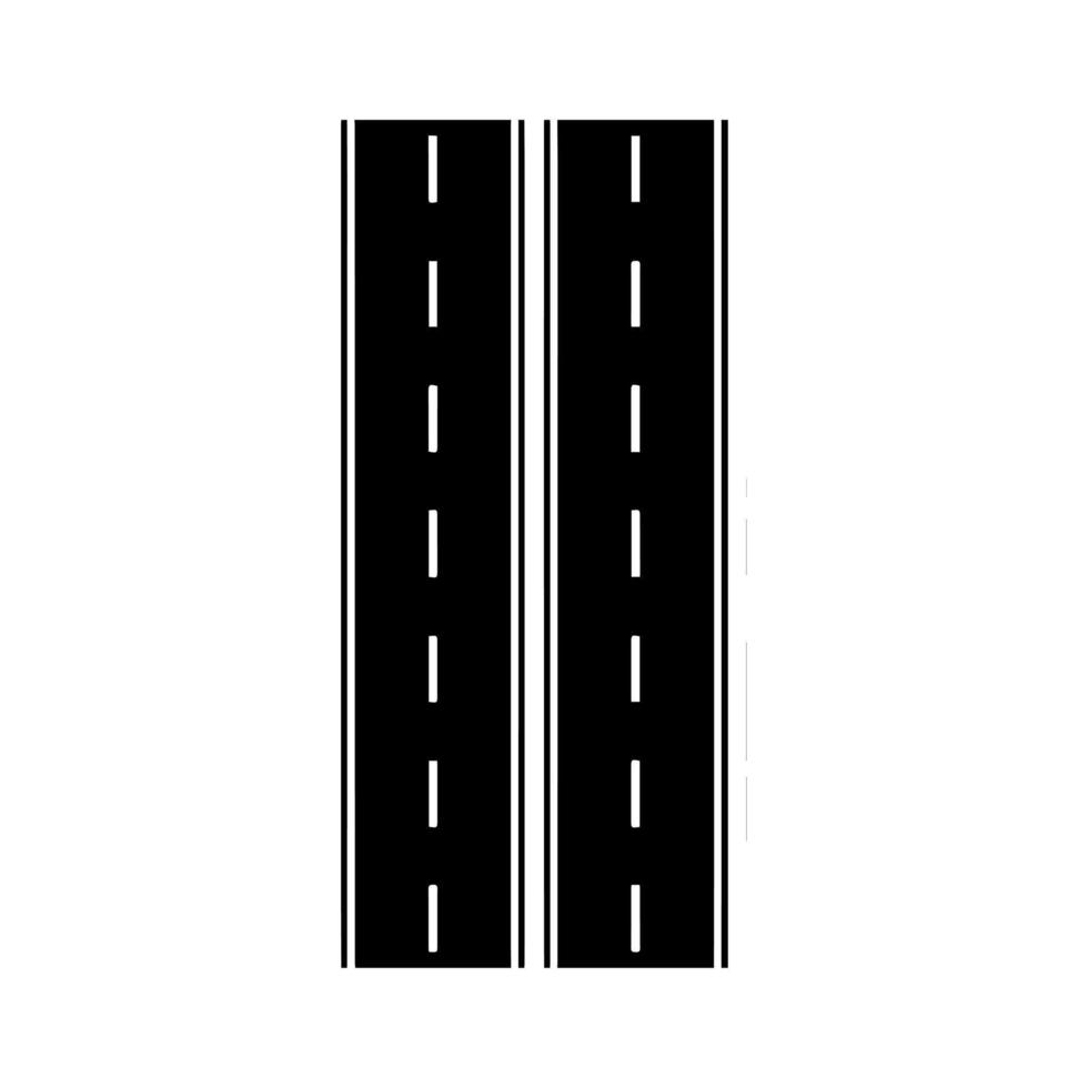 A black and white road with two lanes vector