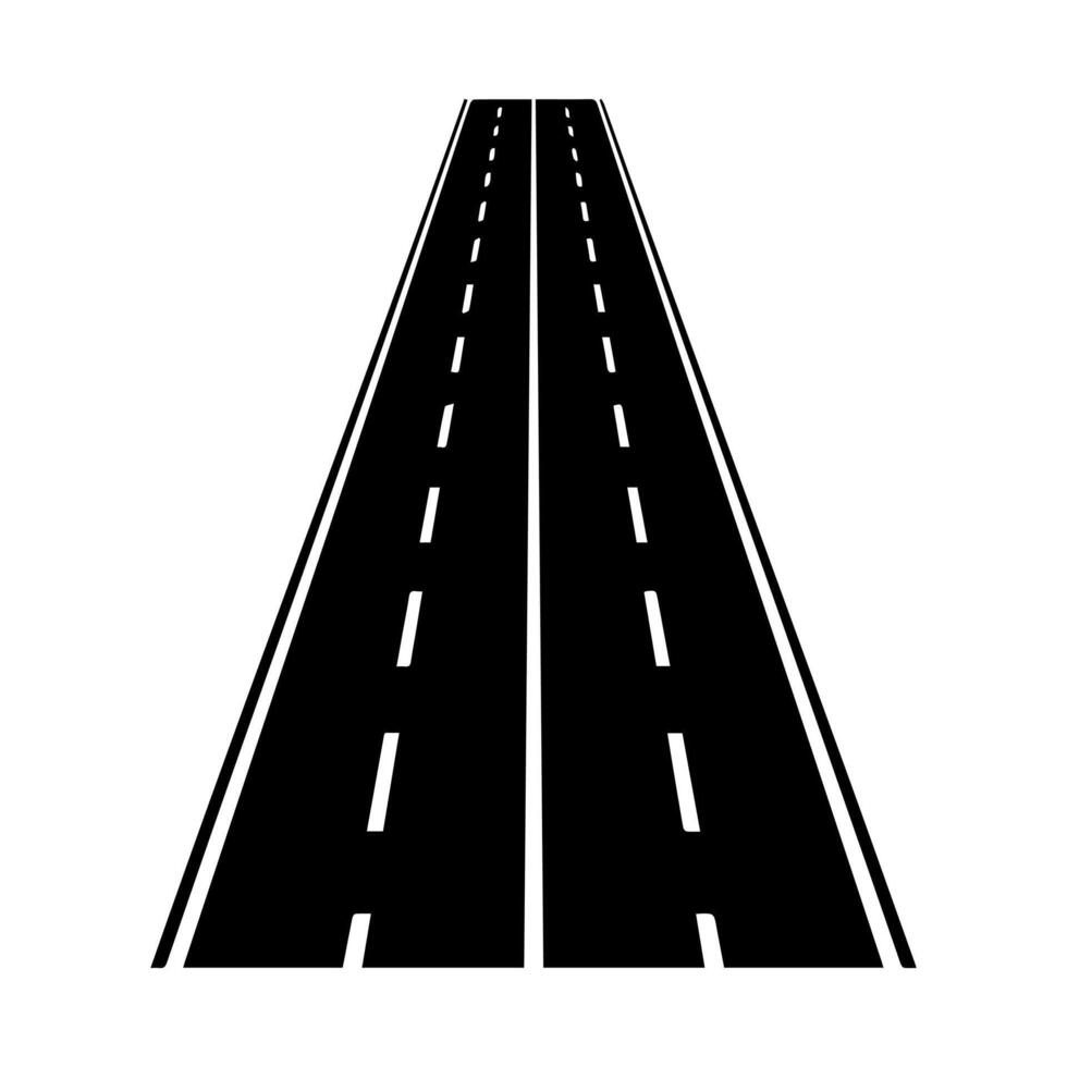 An empty highway with two lanes on it vector