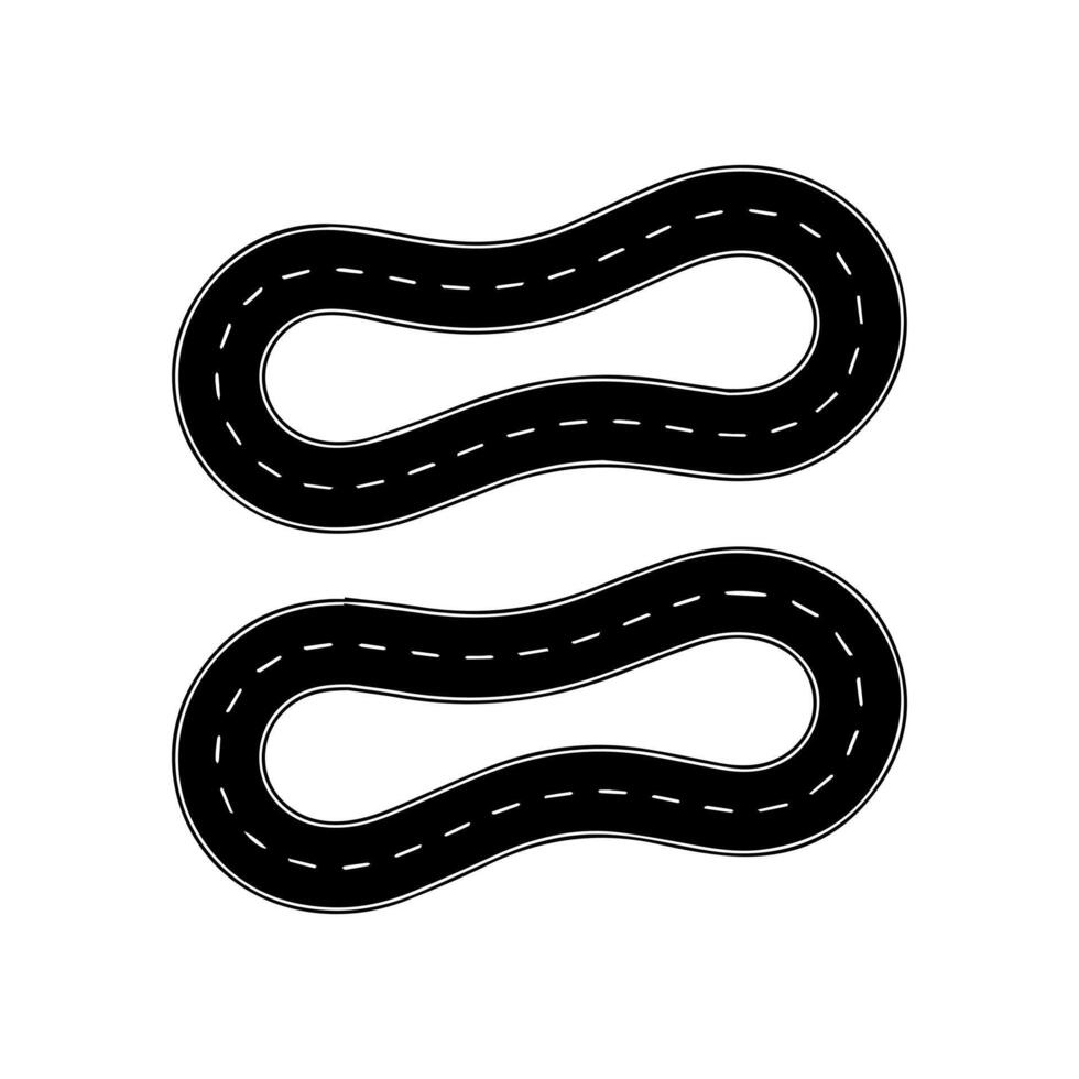 Two curved roads on a white background vector