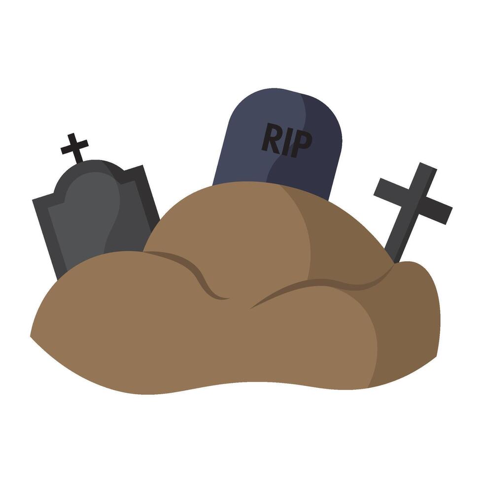 Isolated colored halloween graveyard icon vector