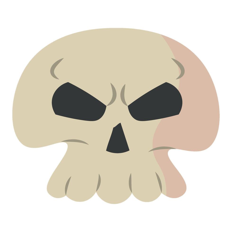 Isolated spooky halloween skull icon vector