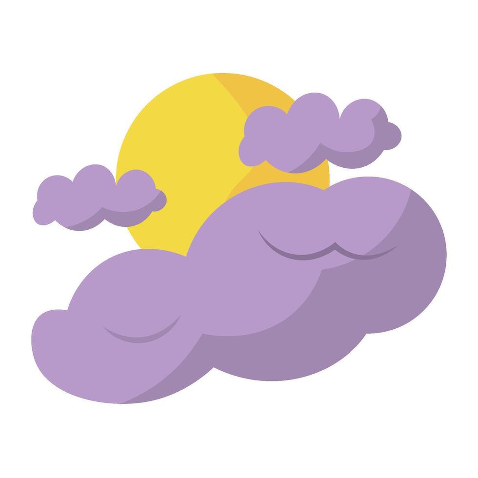 Isolated halloween night with moon and clouds vector