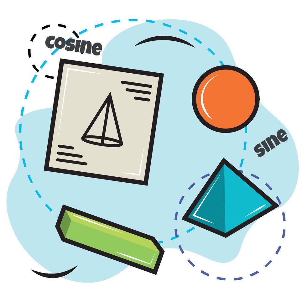 Geometry math objects. vector