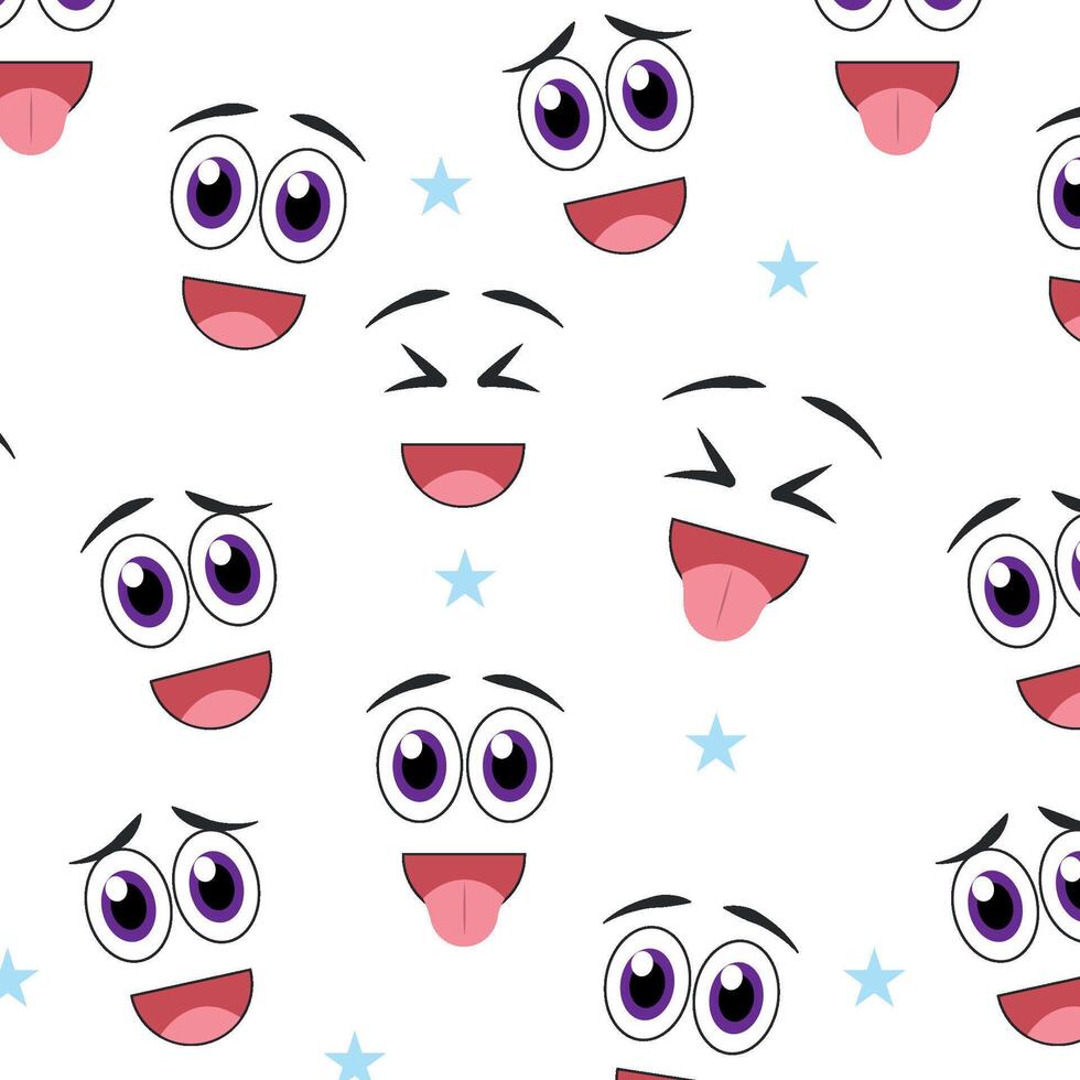 Cartoon face expression background. vector