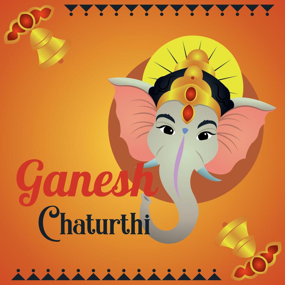 Ganesh Chaturthi festival art. vector
