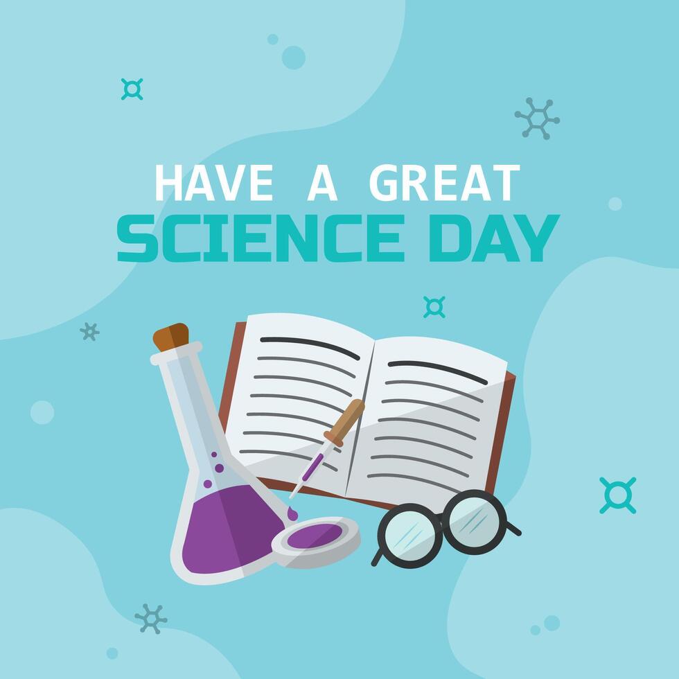 Book and lab gear science art. vector