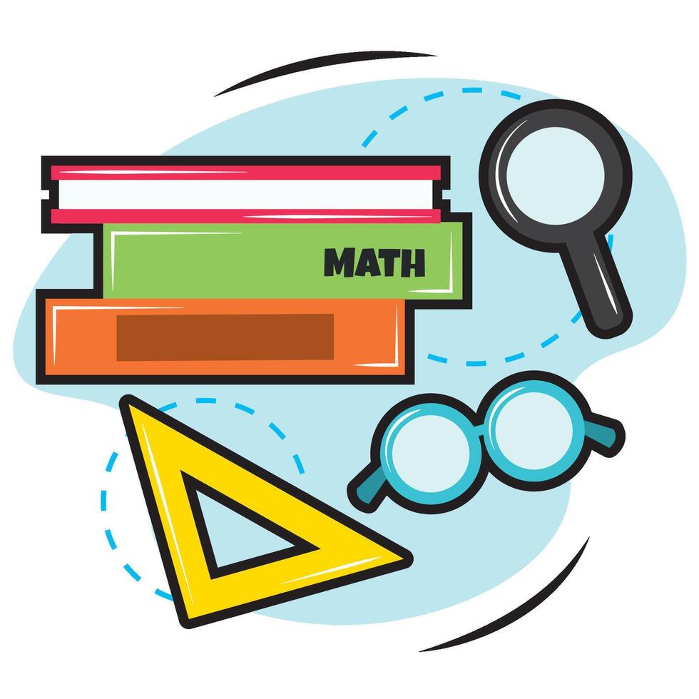 Math books and tools. vector