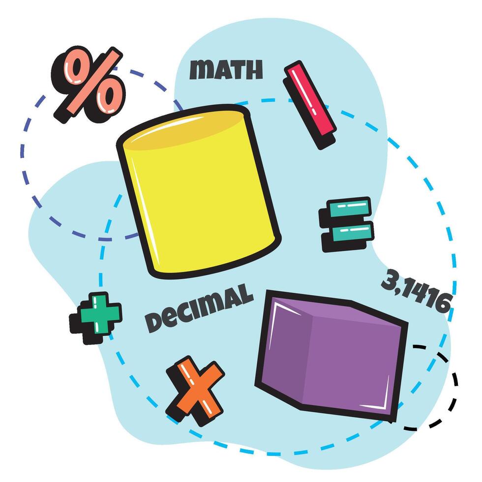 3D math shapes. vector